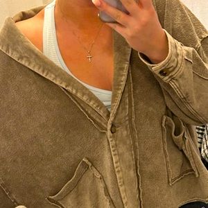 Forever 21 Singe Button Sweater Jacket Brown Size M